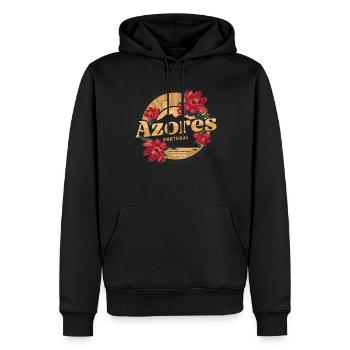 Azores Portugal Souvenir mit Blumen und - Männer Premium Bio Hoodie - Schwarz - Vorne - Nico (187cm)
