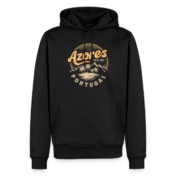 Azores Souvenir Ocean Vibes Portugal - Männer Premium Bio Hoodie - Schwarz - Vorne - Nico (187cm)