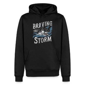 marins Sea Shanty Chant Ship Adventures - Sweat à capuche Premium bio Homme - noir - Devant - Nico (187cm)