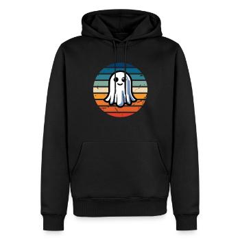 Fantôme Vintage Coucher de soleil - Sweat à capuche Premium bio Homme - noir - Devant - Nico (187cm)