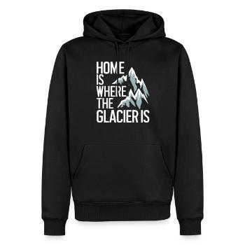 Island Souvenir: Home Is Where The Glacier Is - Männer Premium Bio Hoodie - Schwarz - Vorne - Nico (187cm)