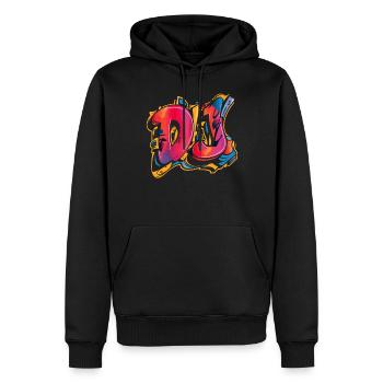 DJ Graffiti Style Design Bunt - Männer Premium Bio Hoodie - Schwarz - Vorne - Nico (187cm)