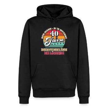 40 Jahre im Dienst 40 Jähriges Dienstjubiläum - Männer Premium Bio Hoodie - Schwarz - Vorne - Nico (187cm)