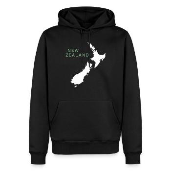 New Zealand Souvenir Karte Neuseeland - Männer Premium Bio Hoodie - Schwarz - Vorne - Nico (187cm)