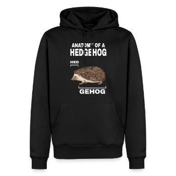 Anatomie d’un hérisson HED GEHOG hérisson avec mignon - Sweat à capuche Premium bio Homme - noir - Devant - Nico (187cm)