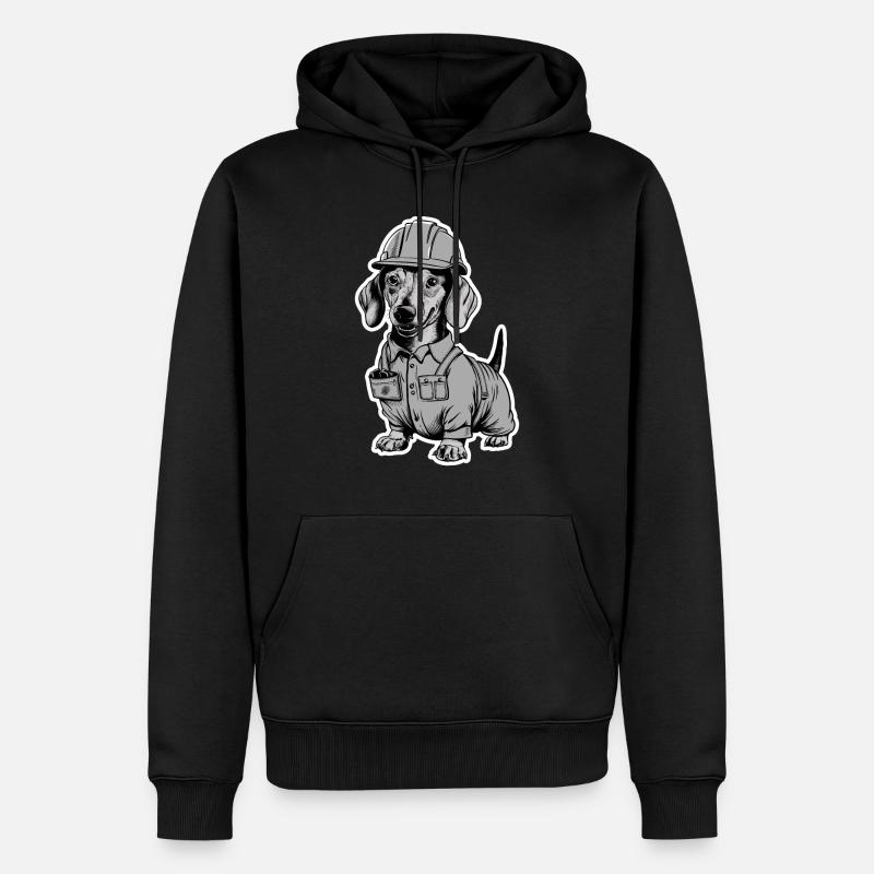 Teckel En Costumes Teckel Artisanal - Sweat à capuche Premium bio Homme - noir