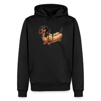Teckel En Costumes Chien Saucisse - Sweat à capuche Premium bio Homme - noir - Devant - Nico (187cm)