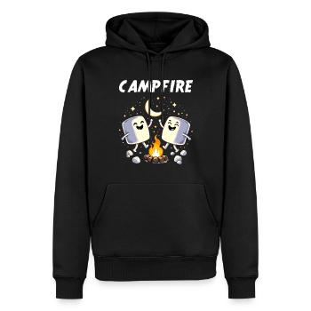 Camping Lagerfeuer Marshmallow Camper Lustig - Männer Premium Bio Hoodie - Schwarz - Vorne - Nico (187cm)