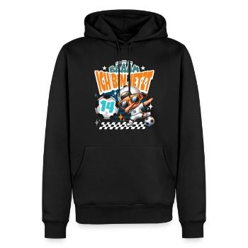 Fußball 14. Geburtstag Bääm Ich Bin Jetzt 14 - Männer Premium Bio Hoodie - Schwarz - Vorne - Nico (187cm)