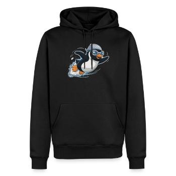 Schwimmender Pinguin Schwimmer Schwimmen - Männer Premium Bio Hoodie - Schwarz - Vorne - Nico (187cm)