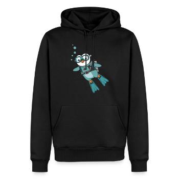 Süßer Pinguin Taucher Illustration - Männer Premium Bio Hoodie - Schwarz - Vorne - Nico (187cm)