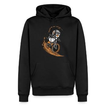 Plaisir du pingouin à vélo - Sweat à capuche Premium bio Homme - noir - Devant - Nico (187cm)
