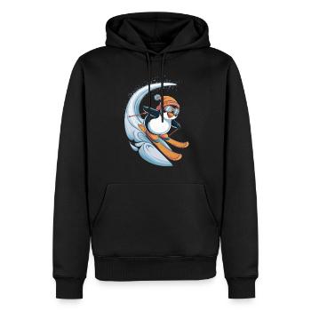Pingouin Ski Plaisir Hiver - Sweat à capuche Premium bio Homme - noir - Devant - Nico (187cm)