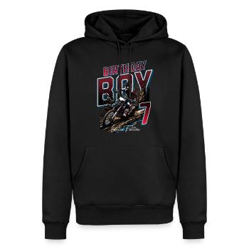 Motocross 7th Birthday - Men’s Premium Organic Hoodie - black - Front - Nico (187cm)