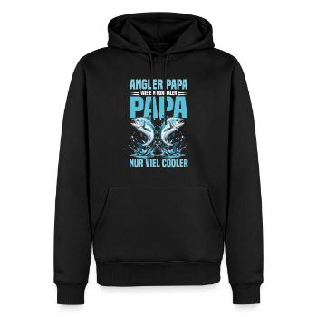 Angler Papa Spruch Sprüche Angeln - Männer Premium Bio Hoodie - Schwarz - Vorne - Nico (187cm)