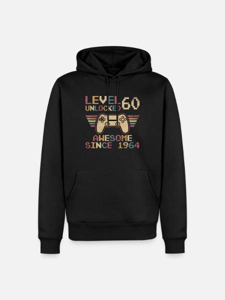 60.Geburtstag - 60 jahre level 60 freigeschaltet - Männer Premium Bio Hoodie - Schwarz