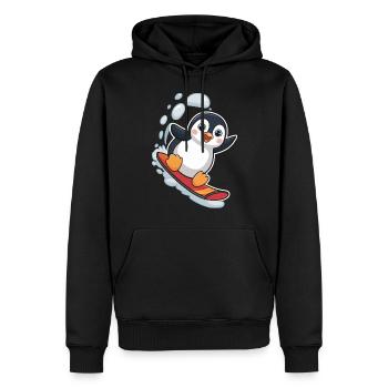 Snowboard Pingouin Snowboarder Mignon - Sweat à capuche Premium bio Homme - noir - Devant - Nico (187cm)