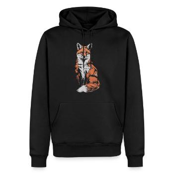 Fuchs Künstlerisches Design mit Stil - Männer Premium Bio Hoodie - Schwarz - Vorne - Nico (187cm)