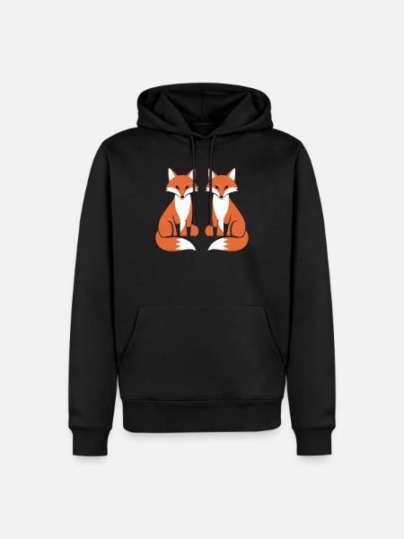 Two Foxes Fox Artistic Design - Men’s Premium Organic Hoodie - black