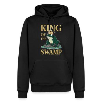 Amphibian frog hunter enthusiast, frog trapping - Men’s Premium Organic Hoodie - black - Front - Nico (187cm)
