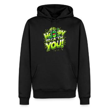 Amphibian frog hunter enthusiast, frog trapping - Men’s Premium Organic Hoodie - black - Front - Nico (187cm)