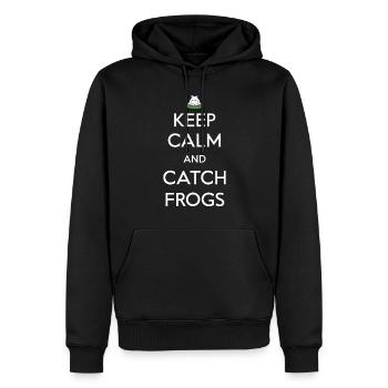 Amphibian frog hunter enthusiast, frog trapping - Men’s Premium Organic Hoodie - black - Front - Nico (187cm)