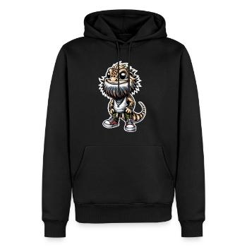 Bartagamen - Männer Premium Bio Hoodie - Schwarz - Vorne - Nico (187cm)