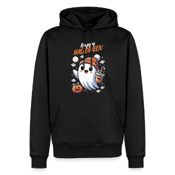 Happy Halloween Geist Bubble Tea Beanie Kürbis Fun - Männer Premium Bio Hoodie - Schwarz - Vorne - Nico (187cm)