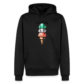 Ciao Bella - Männer Premium Bio Hoodie - Schwarz - Vorne - Nico (187cm)