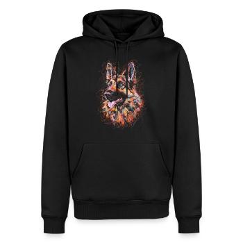 German Shepherd Art Drawing Abstract - Men’s Premium Organic Hoodie - black - Front - Nico (187cm)