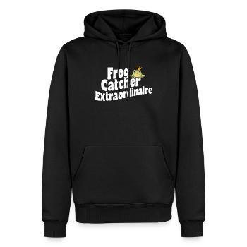 Amphibian frog hunter enthusiast, frog trapping - Men’s Premium Organic Hoodie - black - Front - Nico (187cm)