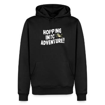 Amphibian frog hunter enthusiast, frog trapping - Men’s Premium Organic Hoodie - black - Front - Nico (187cm)