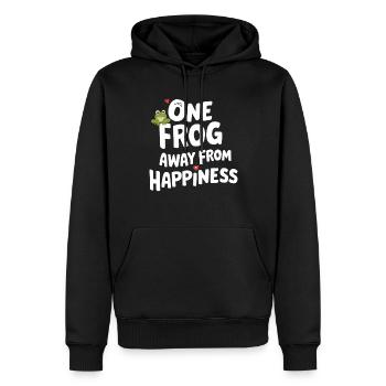 Amphibian frog hunter enthusiast, frog trapping - Men’s Premium Organic Hoodie - black - Front - Nico (187cm)