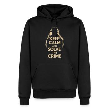 Gardez votre calme et résolvez le mystère du crime et du meurtre - Sweat à capuche Premium bio Homme - noir - Devant - Nico (187cm)
