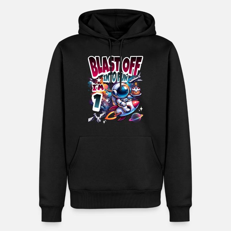 Astronaute 1er anniversaire Espace - Sweat à capuche Premium bio Homme - noir