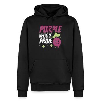 Légumes betteraves pour betteraves paysannes végétaliennes - Sweat à capuche Premium bio Homme - noir - Devant - Nico (187cm)
