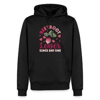 Légumes de betterave pour cadeau d’amoureux des navets - Sweat à capuche Premium bio Homme - noir - Devant - Nico (187cm)