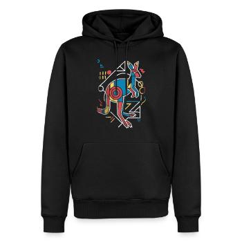 Abstract Kangaroo Art in Colorful - Men’s Premium Organic Hoodie - black - Front - Nico (187cm)