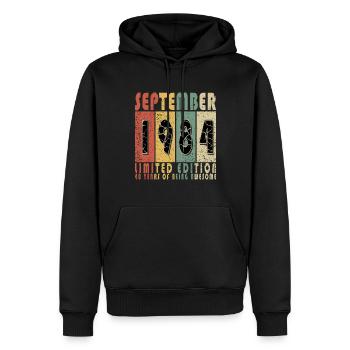 September 1984 Gift Built September 1984 - Men’s Premium Organic Hoodie - black - Front - Nico (187cm)
