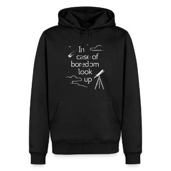 Amateur d’observation des étoiles et de pluie de météores - Sweat à capuche Premium bio Homme - noir - Devant - Nico (187cm)