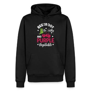 Betterave Légume Violet Terreux - Rüben Gemüse - Sweat à capuche Premium bio Homme - noir - Devant - Nico (187cm)