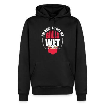 Lustiger Saufspiel Bierpong Spruch Balls Wet - Männer Premium Bio Hoodie - Schwarz - Vorne - Nico (187cm)
