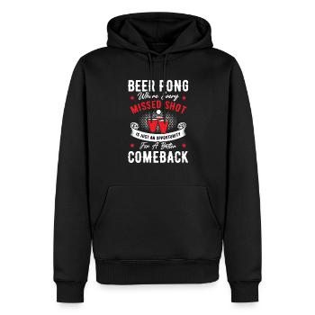 Beer Pong Champion Beer Pong Comeback Tournament - Sweat à capuche Premium bio Homme - noir - Devant - Nico (187cm)