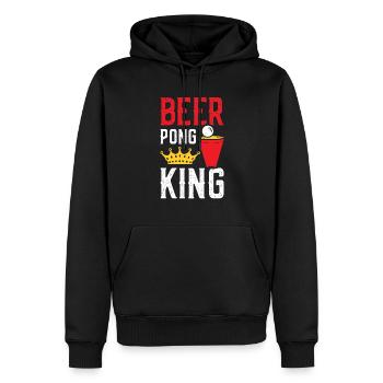 Beer Pong King - Männer Premium Bio Hoodie - Schwarz - Vorne - Nico (187cm)