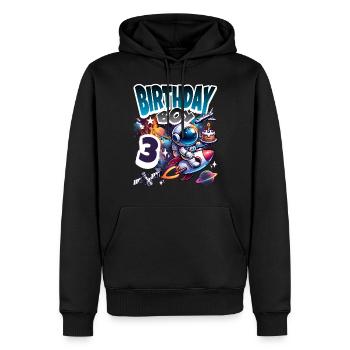 Astronaute 3ème Anniversaire Espace - Sweat à capuche Premium bio Homme - noir - Devant - Nico (187cm)