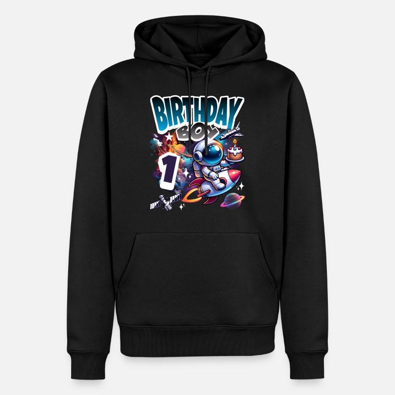 Astronaute 1er anniversaire Espace - Sweat à capuche Premium bio Homme - noir