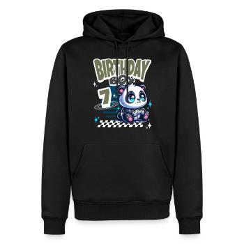 7ème anniversaire Enfants Anniversaire Gaming Panda - Sweat à capuche Premium bio Homme - noir - Devant - Nico (187cm)