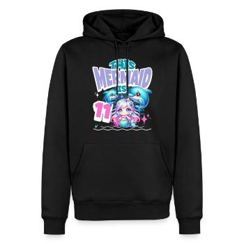 Mermaid 11th Birthday Girl Kids - Men’s Premium Organic Hoodie - black - Front - Nico (187cm)