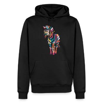 Buntes Zebra Kunstwerk Für Tierliebhaber - Männer Premium Bio Hoodie - Schwarz - Vorne - Nico (187cm)