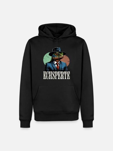 Echsperte Experte - Männer Premium Bio Hoodie - Schwarz